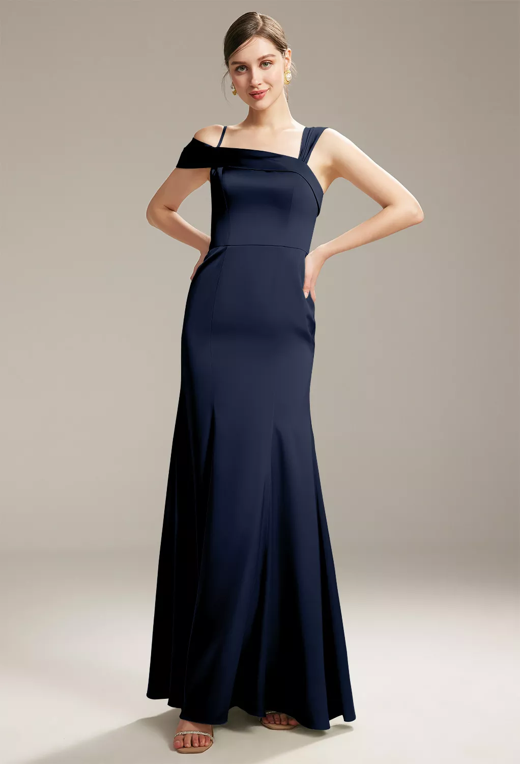 AW Poco Dark Navy  Long Bridesmaid Dresses